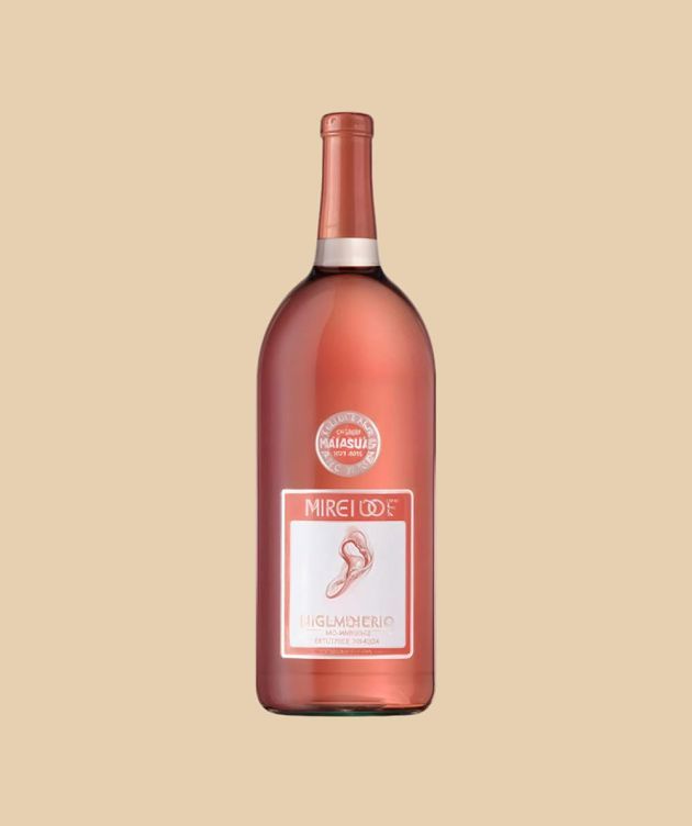 Blush rose wine bottle